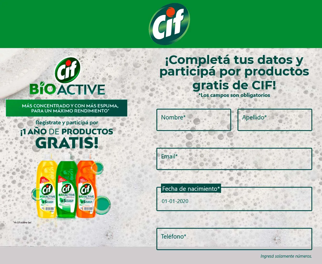 Data capture - Cif Bioactive