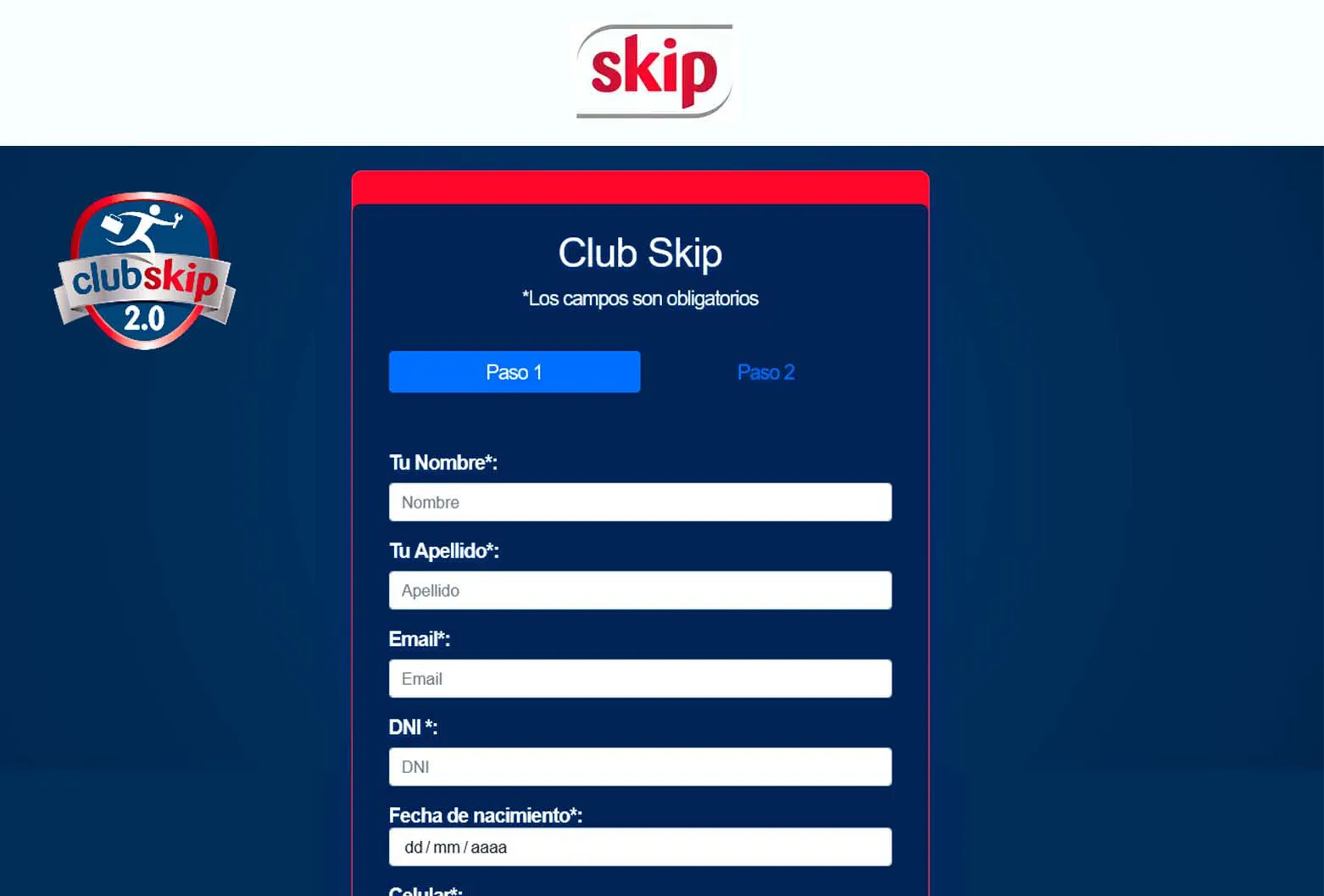 Data capture - Club Skip