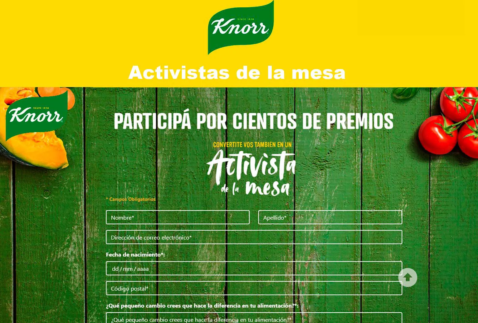 Data capture - Knorr activistas de la mesa