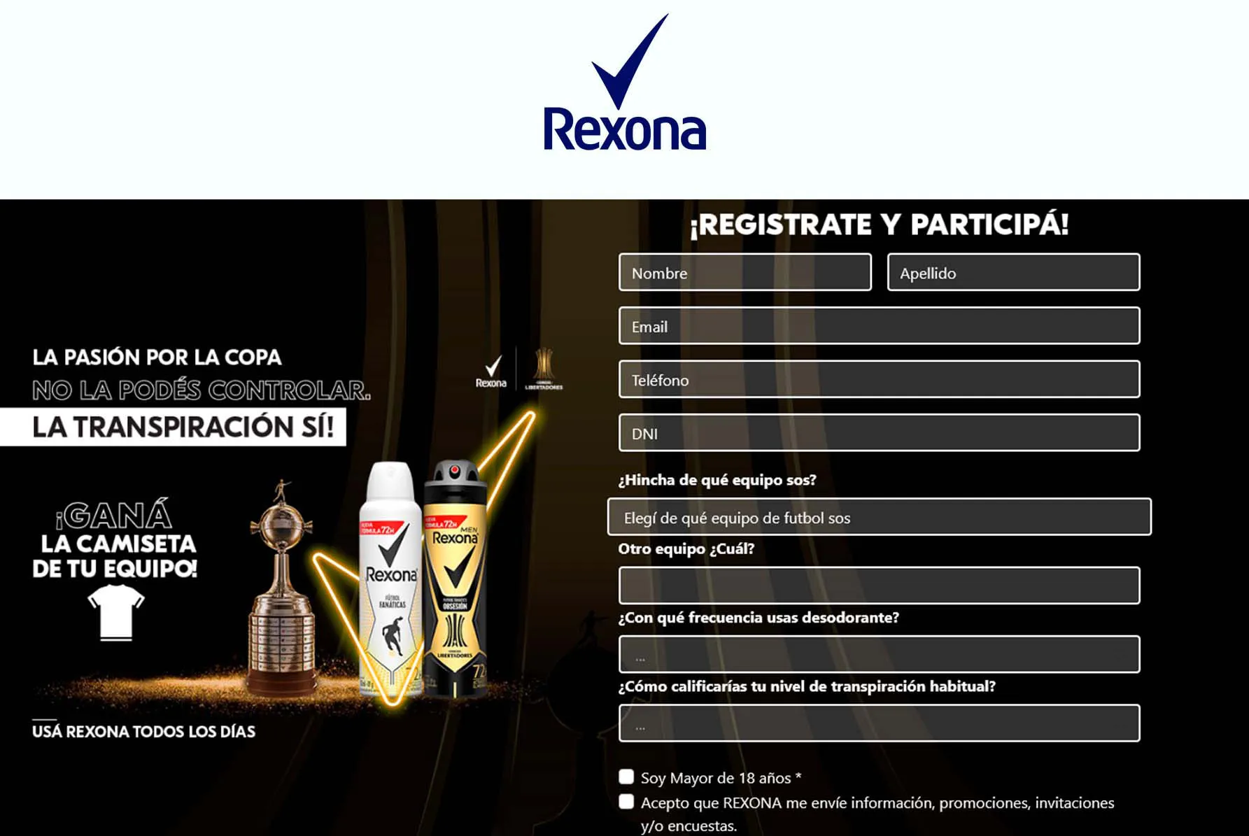 Data capture - Rexona copa libertadores